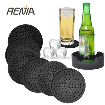 black glass coasters for drinks