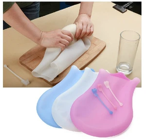 Image of DIY bread baking good helper non-sticky hand soft silicone kneading dough bag silicone dough mix maker bag sack