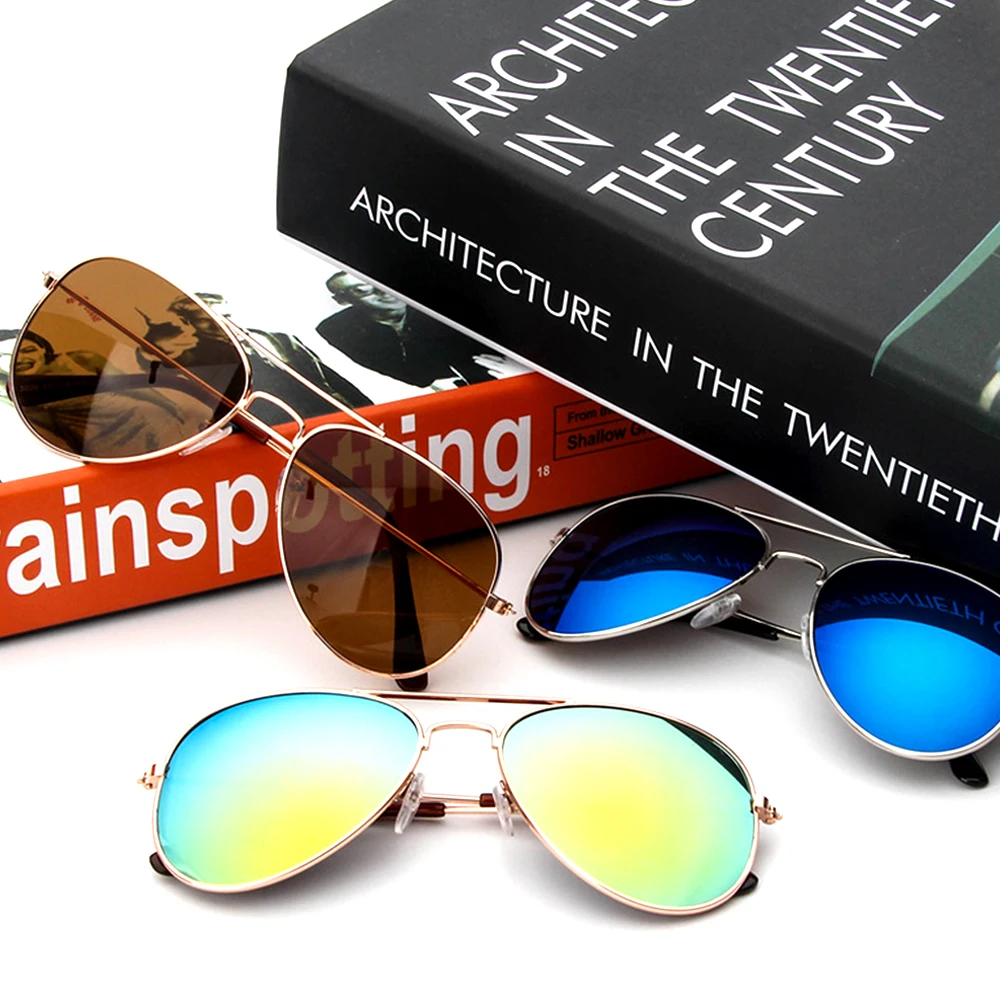 

2019 Fashion Children Kids Polarized Mirrored Metal Pilot Sunglasses Sun Glasses Frames for Men Women