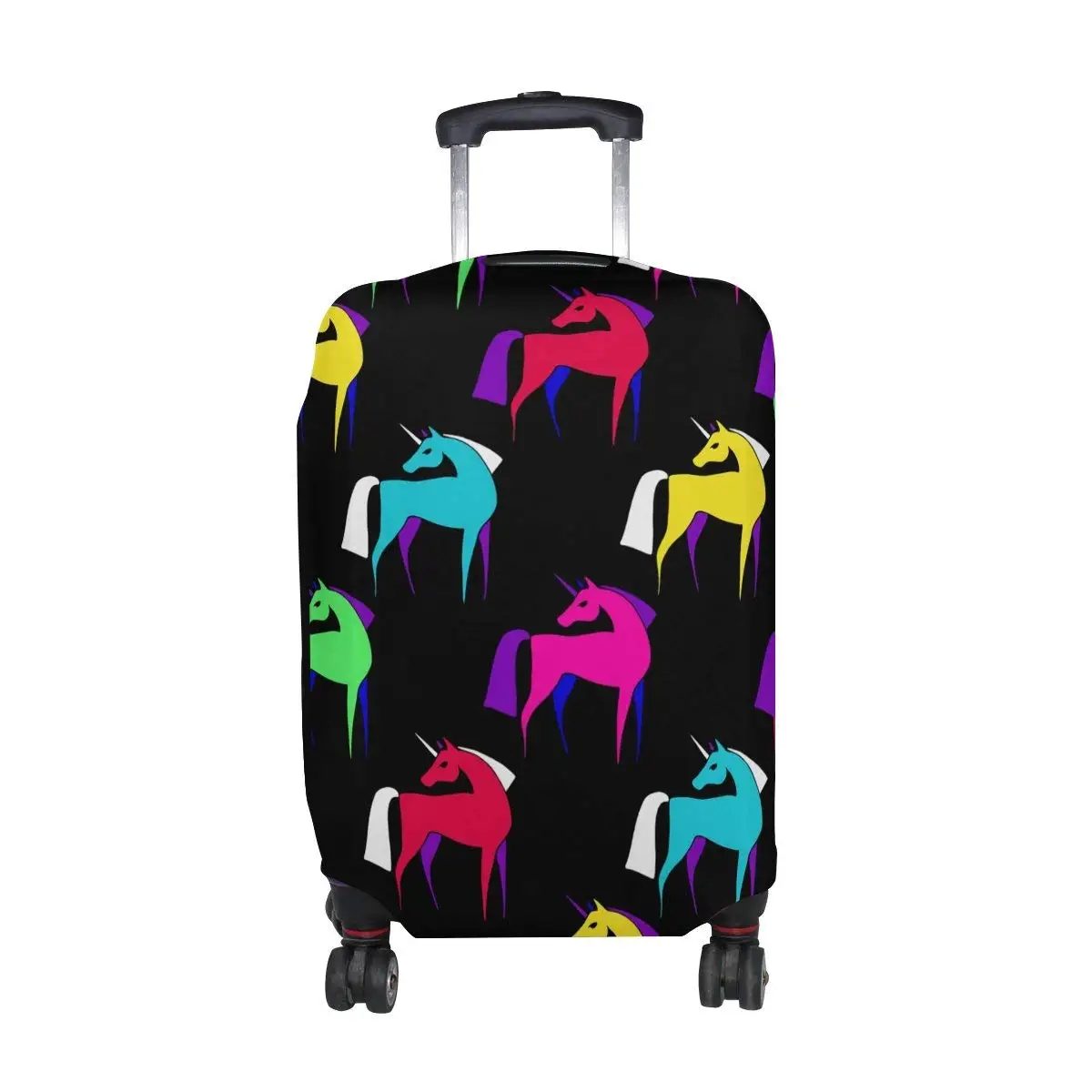 Rainbow Unicorn And Donut Travel Suitcase Protector Zipper Suitcase Cover Elastic