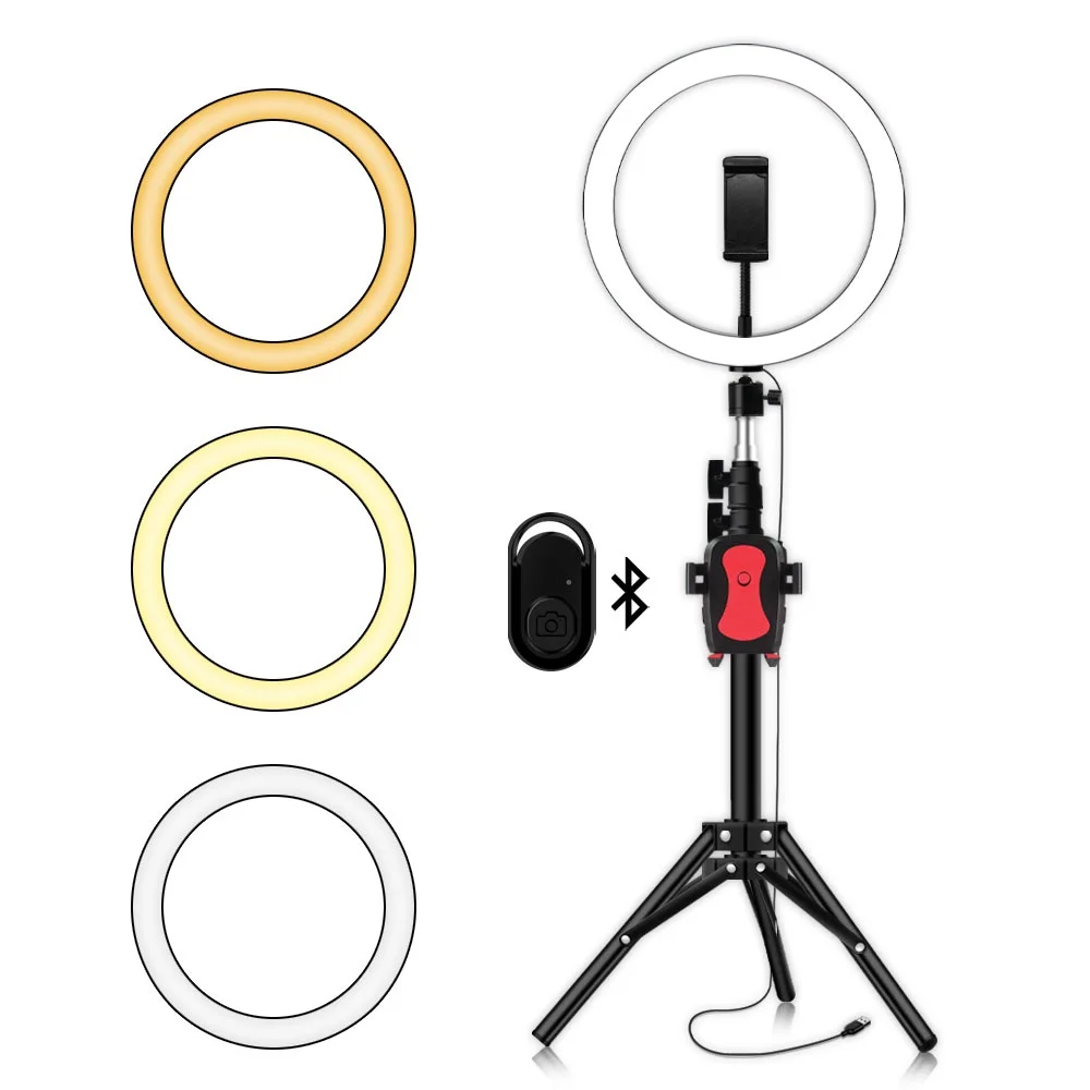 

Beauty self-timer anchor light tripod led ring photo lighting Mobile phone live bracket fill ring light