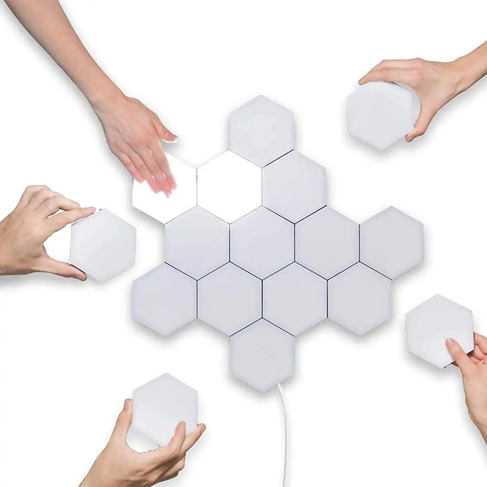 Quantum Hexagonal Nightlight Honeycomb Wall Lamp Inductive Touch Studio Dimmer Led Touch Light
