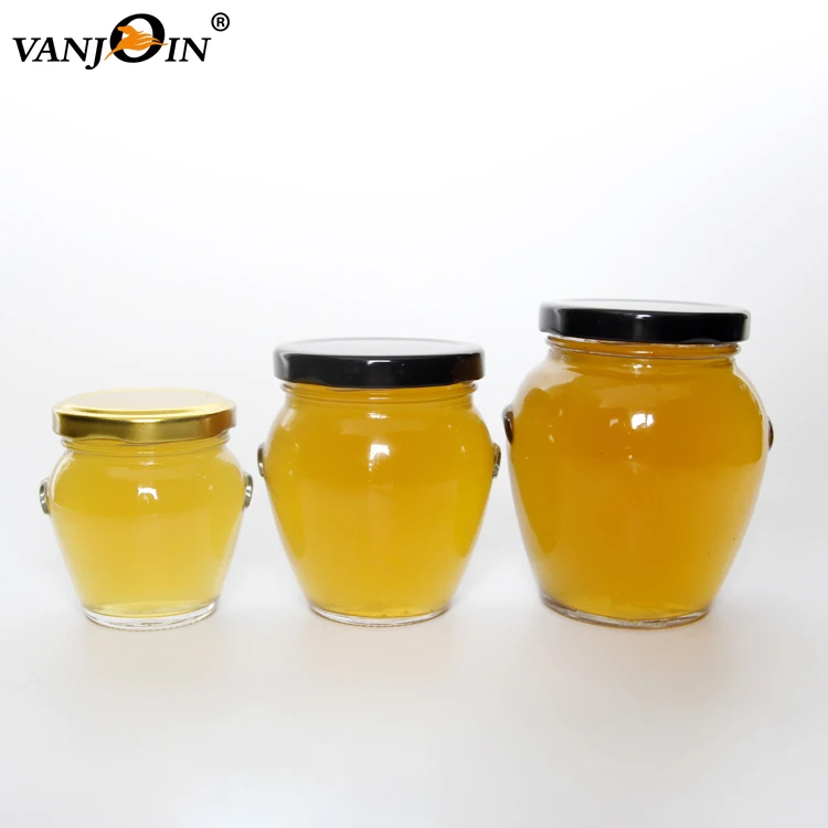 

New Arrival 106ml 212ml 314ml Honey Jar Glass Orcio Jar With Airtight Lid, Transparent