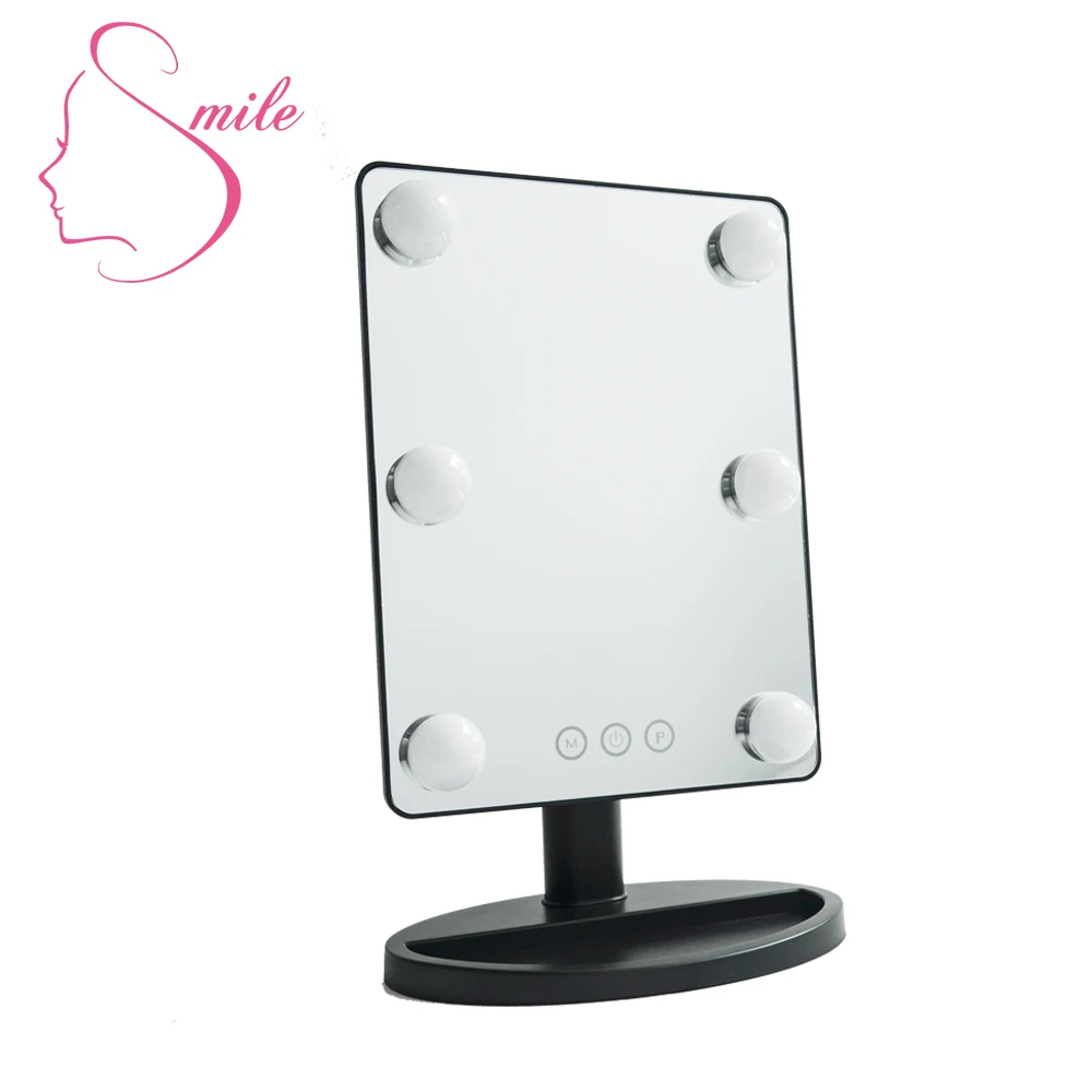 Table Stand  5X Magnifying Bathroom Mirror Lighted Round Makeup Mirror With LED Light Desktop Makeup Mirror Dimmable