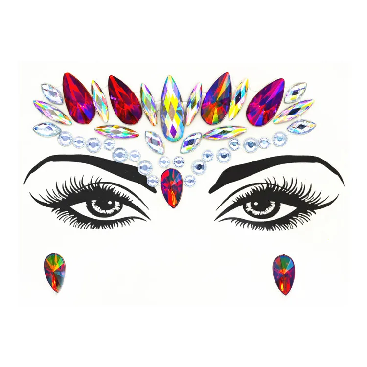 

Custom party Crystal sticker face jewels made in China, Colorful