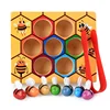 3D wooden game toy Kids Sensory toys catching Beehive game box for child's gift