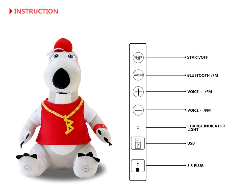 Newest design customized musical plush robot toy for baby