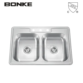 Cupc Sinks Stainless Steel Kitchen Overmount Kitchen Sink With Install Clips Buy Overmount Kitchen Sink Wash Basin Above Counter Sink Product On