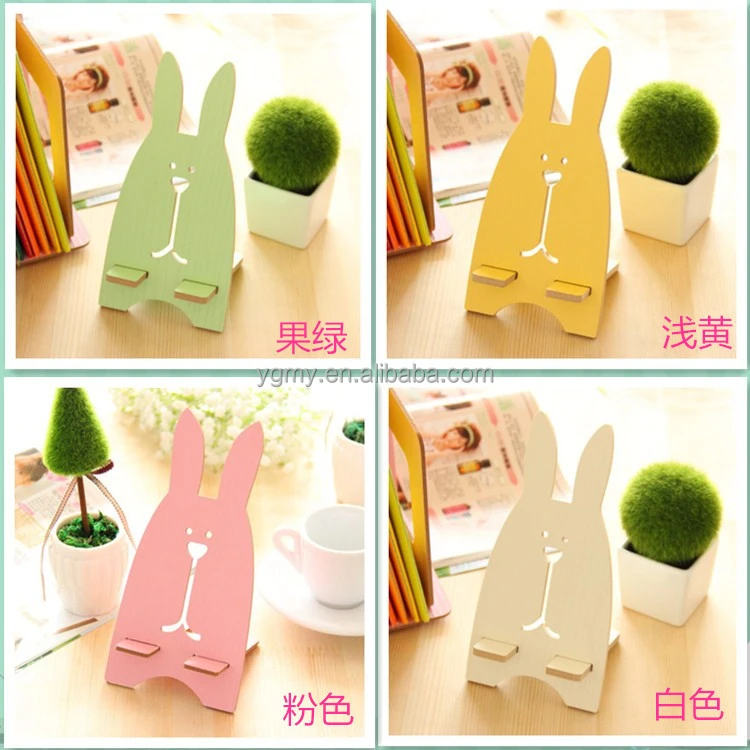

Rabbit Wooden Mobile Phone Holder/cute holder/ Bracket Mobile Phone Stand suit for all phones, Blue;green;pink;light green;white;yellow;wood color