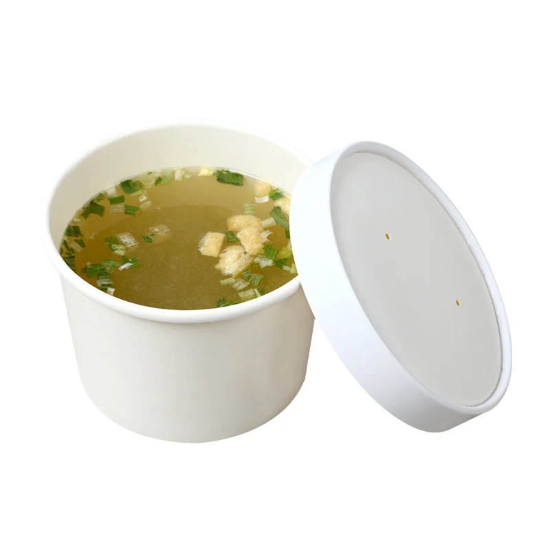 16oz disposable paper soup cup with lid