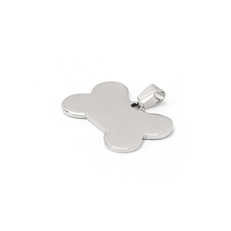 

High Polished Dog Bone Shape Custom Stainless Steel Stamping Blank Charms, Silver