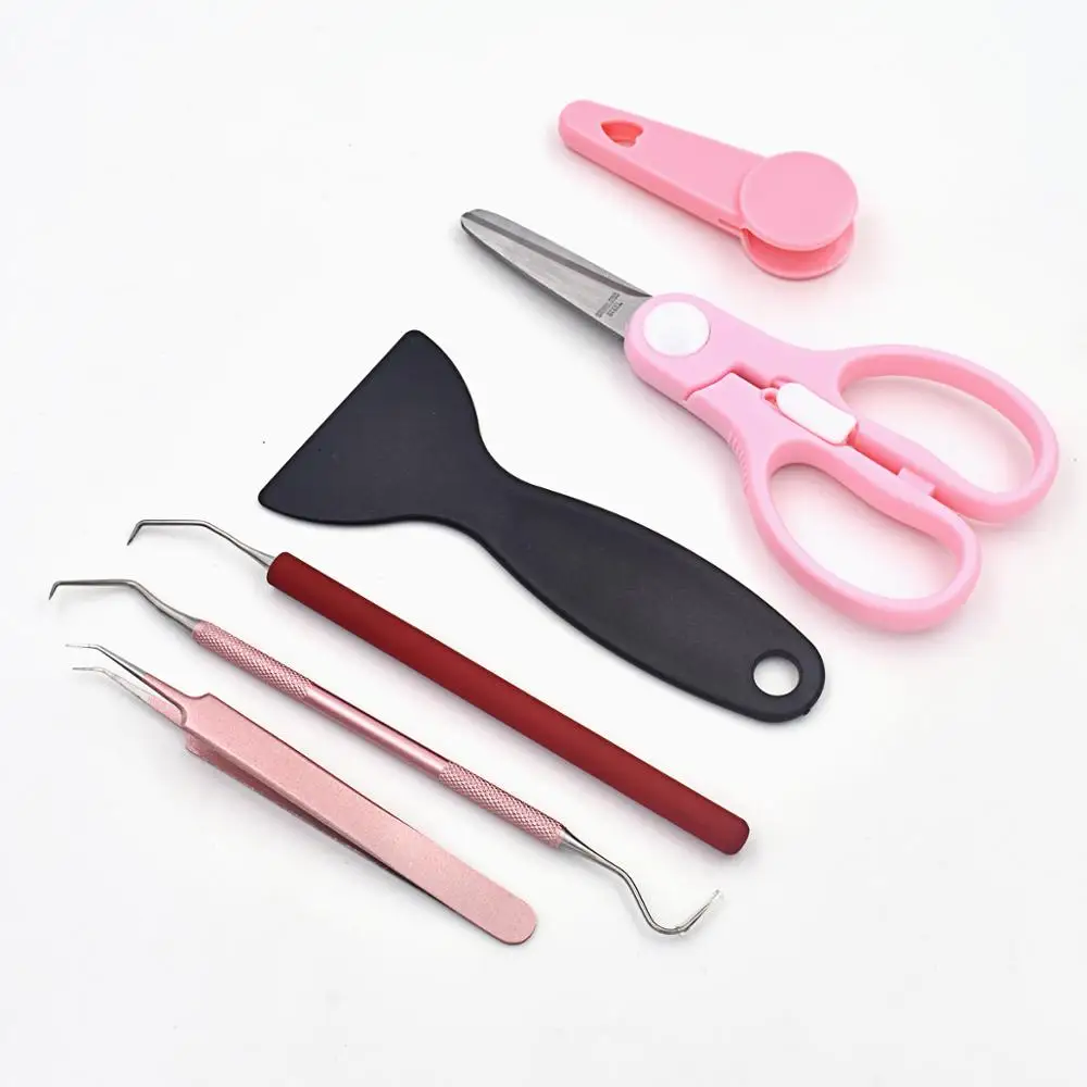 

vinyl weeding weed cutting tool kit with squeegee scissor tweezer, Pink, rose gold, red, black or custom colors