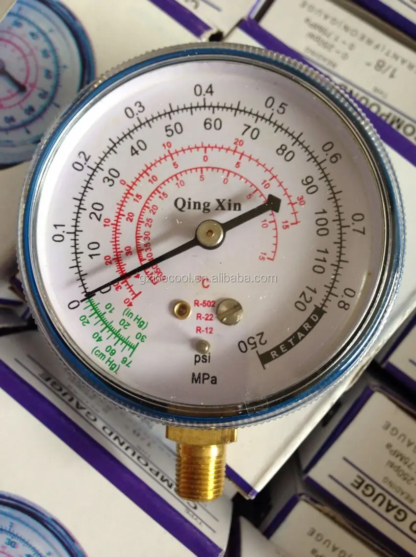 R12/r22/r502 Single 70mm Compound Gauge Meter Refrigerant Pressure