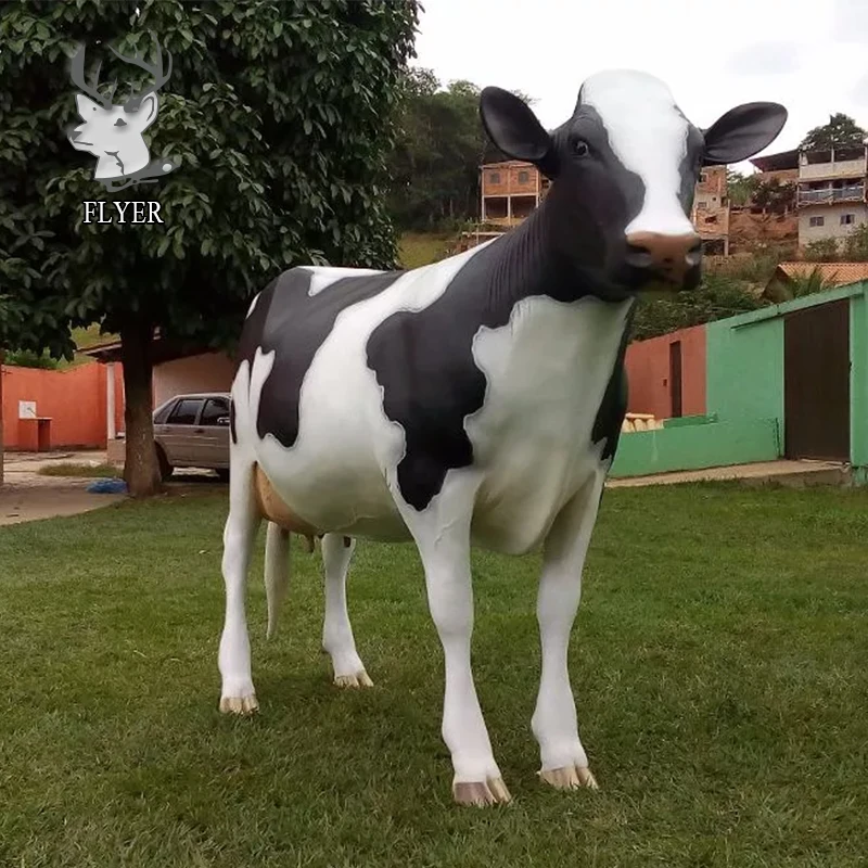 Flyer Fiberglass Sculpture Life Size Fiberglass Cow Statue For Sale