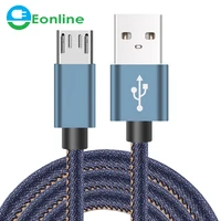 

1M Denim Micro USB 8Pin Type C Cable Fast Charging Charger Mobile Phone Data Wire Cord Cable For Samsung Xiaomi Android