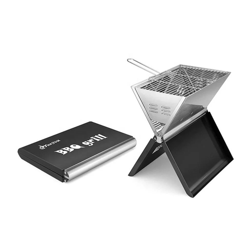 

Notebook Portable Small Folding Stainless Steel Bbq Charcoal Bbq Grill