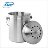 1.3 Gallon stainless steel recycle bucket/ kitchen worm compost bin/storage bin with carbon filter and lid