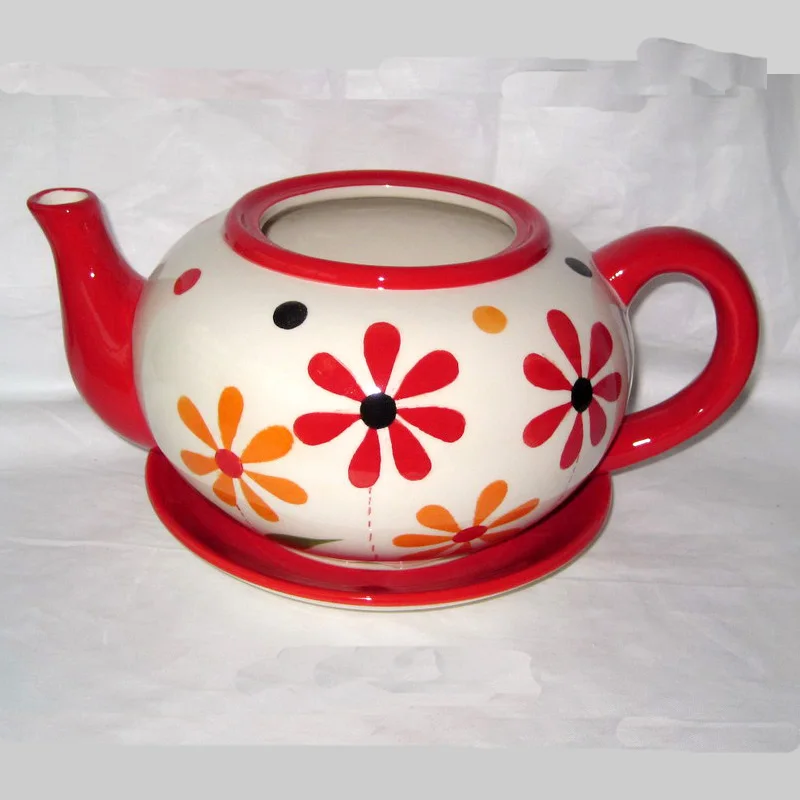 Wholesale Popular Red Glaze Ceramic Teapot Planters Buy Ceramic