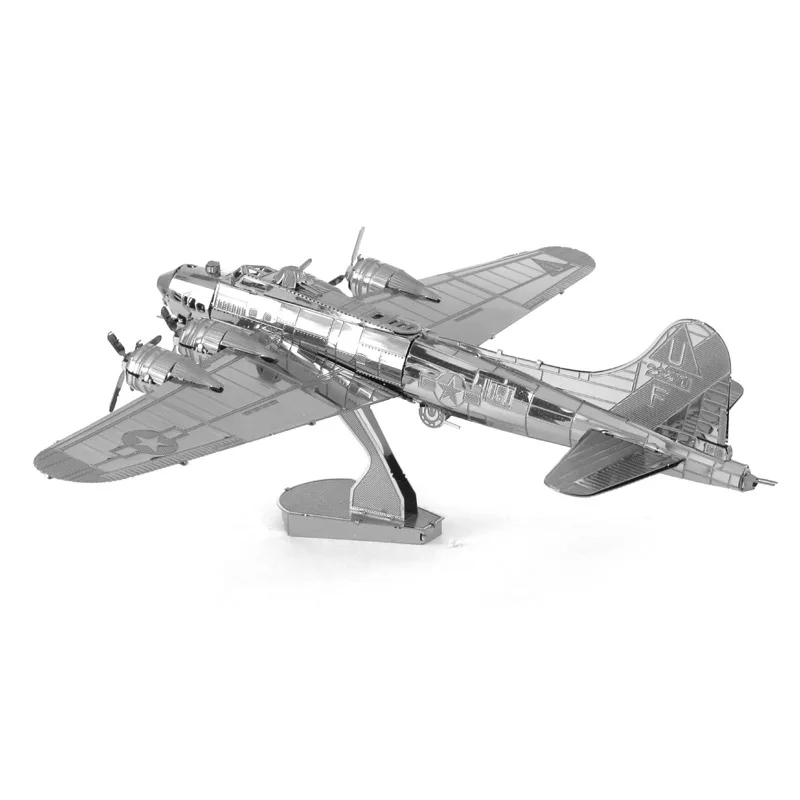 

Educational Toys B17 Bomber Metal Works Diy 3D Laser Cut Models Puzzle Magnetic 3d Jigsaw Puzzles Free Shipping, Silver