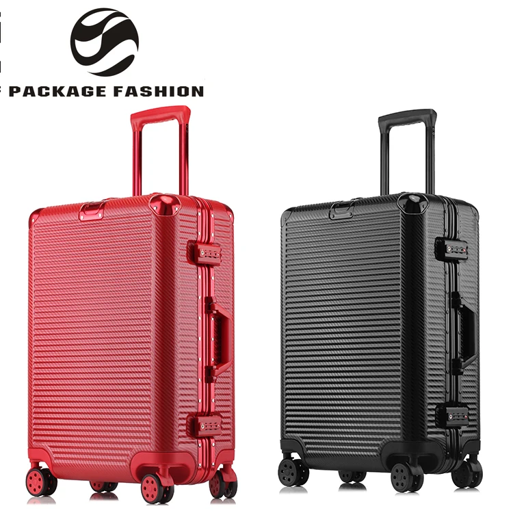 

Custom processing weaving decorative ABS+PC material professional beautiful travel suitcases luggage trolley bags, Black, red, dark blue, dark gray, titanium gold, silver, rose gold