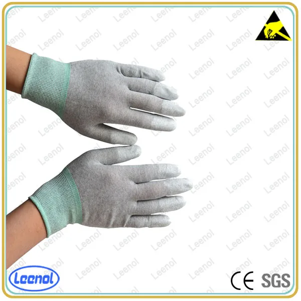 Heat Resistant Pu Coated Carbon Esd Glove Buy Pu Coated Carbon Esd