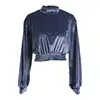 Fashion top 2019 girls velvet cropped pullover sweatshirt