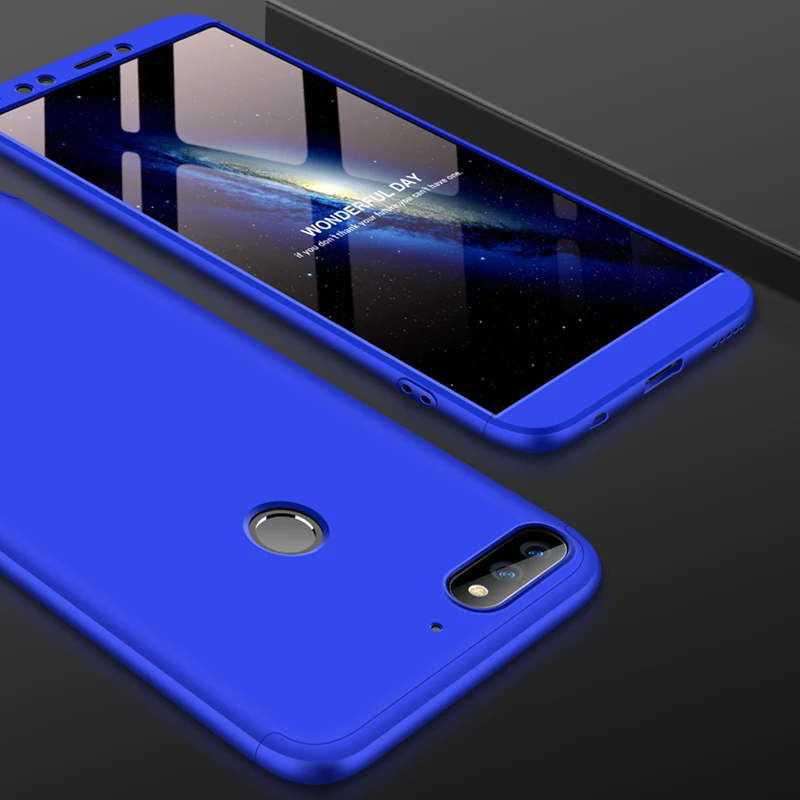 2018 hot sell 360 cover Removable 3in1 Hard PC Shield Back Cover Case for Huawei honor 7C phone cases