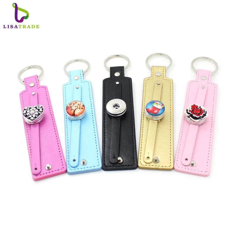 
Wholesale Mix Color Snap Button Pu Leather Keychain Wholesale Jewelry Fit 8mm Slide Charms/letters ,Accept Custom Bracelet 