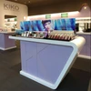Cosmetic booth design,cosmetic cabinet,wood cosmetic display & LED light strip concealed