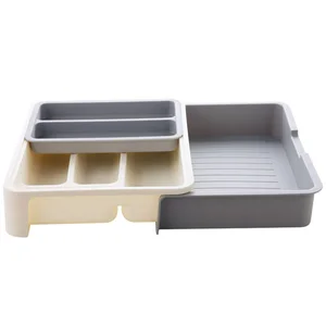 Image of High quality kitchen Expandable Flatware dividers Plastic Cutlery drawer organizer