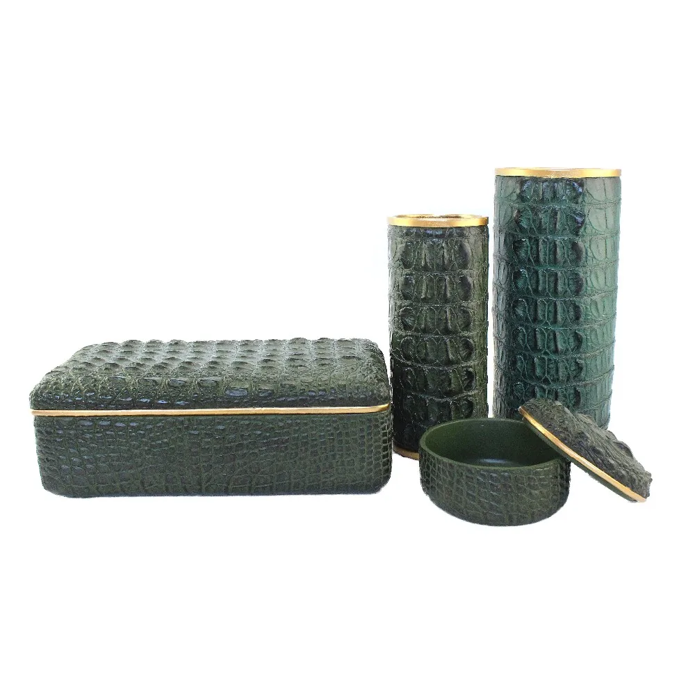 Resin simulation leather Crocodile grain storage box home decor factory