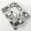 5 Compartment sections Rectangular Divided Food Tray Stainless Steel Dinner Plate