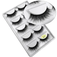 

False eyelashes 5 pairs Luxurious 3D False Eye lashes Cross Natural Long Similar to Mink strip Lashes silk synthetic eyelashes