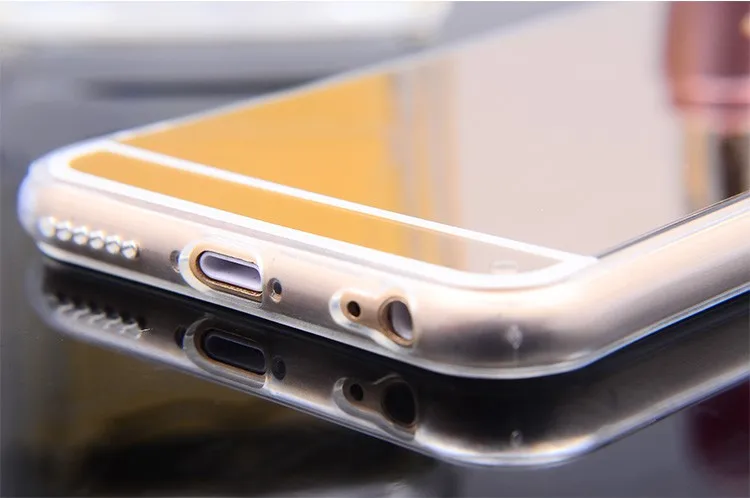 016 Hot Soft TPU Electroplating Mirror Case Cover For iphone 6 6s plus