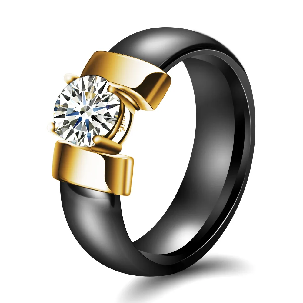 Керамическое кольцо Сваровски