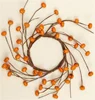 Country Fall Primitive Candle Ring Wreath 4 1/2 inch inside New Mini Pumpkins for fall decoration