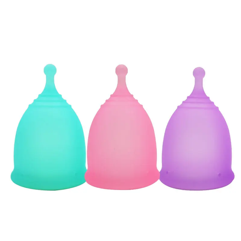 

Reusable Medical Grade Silicone Menstrual Cup Feminine Hygiene Product Lady Menstruation Cup, Clear, pink, purple, green,