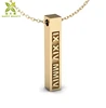 Engraved Cubic Bar Custom Roman Numeral Necklace Personalized Date Necklace