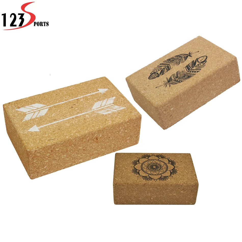 2019 Amazon hot sell eco sets natural custom yoga cork block