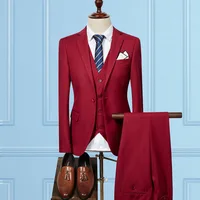 

New Fashion Mens Wedding Classic Three Piece Terno Masculino Slim Fit Blazer Suits Set