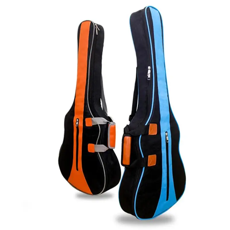 

2019 New Design Black Blue Orange Color Blocking Waterproof High Quality Acoustic Bass Guitar Gig Case Guitar Bag, Orange,blue