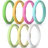 Silicone Wedding Rings for Women, Thin Rubber Wedding Bands Stackable Ring