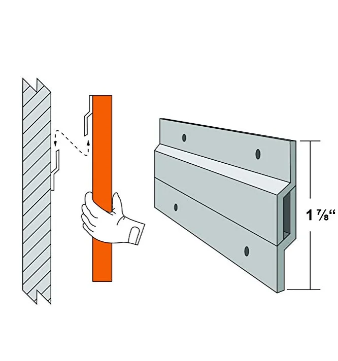 Interlocking French Cleats Rectangular Metal Mounting Brackets For