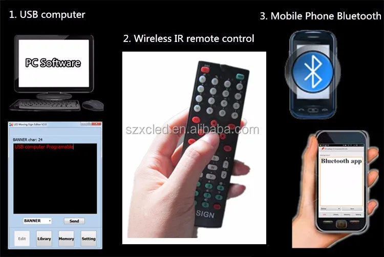 Full Color P4 75 16x64rgb 33x10x2cm Bluetooth App Usb Serial Port
