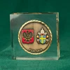 Acrylic Coin Paperweight Holder Medal Insert Craft Block