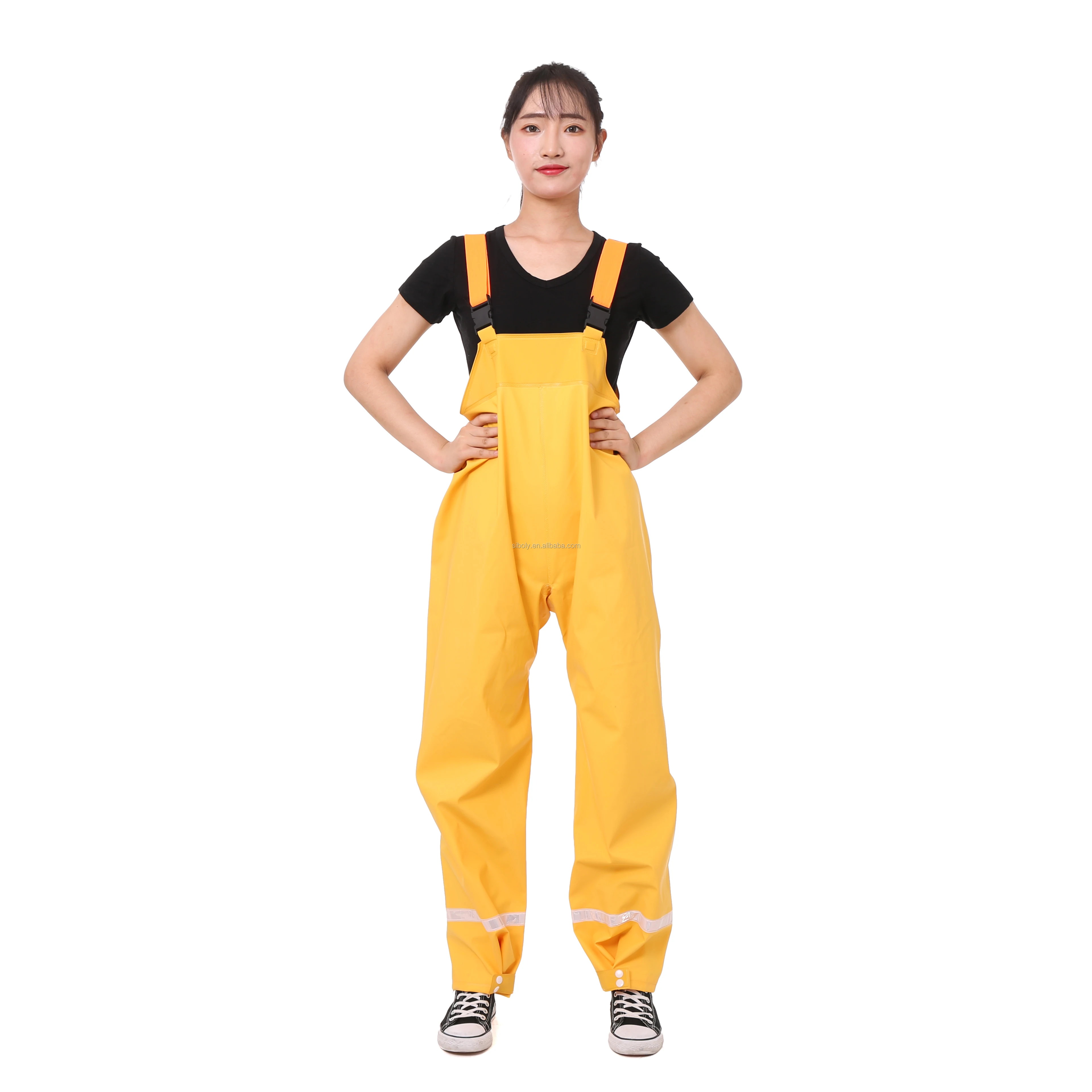 100 Waterproof Durable Safety Yellow Color Pvc Coated Fishing Pants