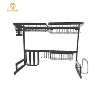 

High Quality Standing Style Two Tiers Staining Over Sink Kitchen Storage Rack Shelf Drying Dish Rack