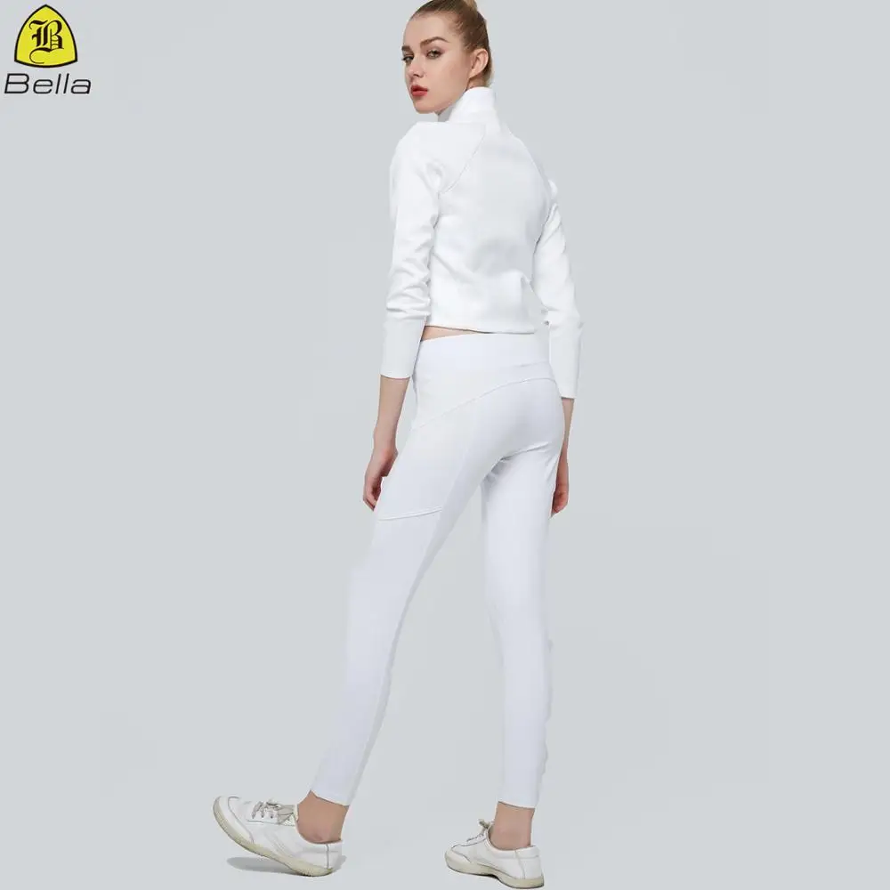 

New Design Nylon Spandex Sports Yoga Women Running Jacket, White