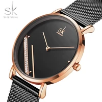 

relogio feminino Shenkge SK 0106 Lady Wrist Watches Stainless Steel Simple Dial 2 Hands Quartz Analog Luxury Women Diamond Watch