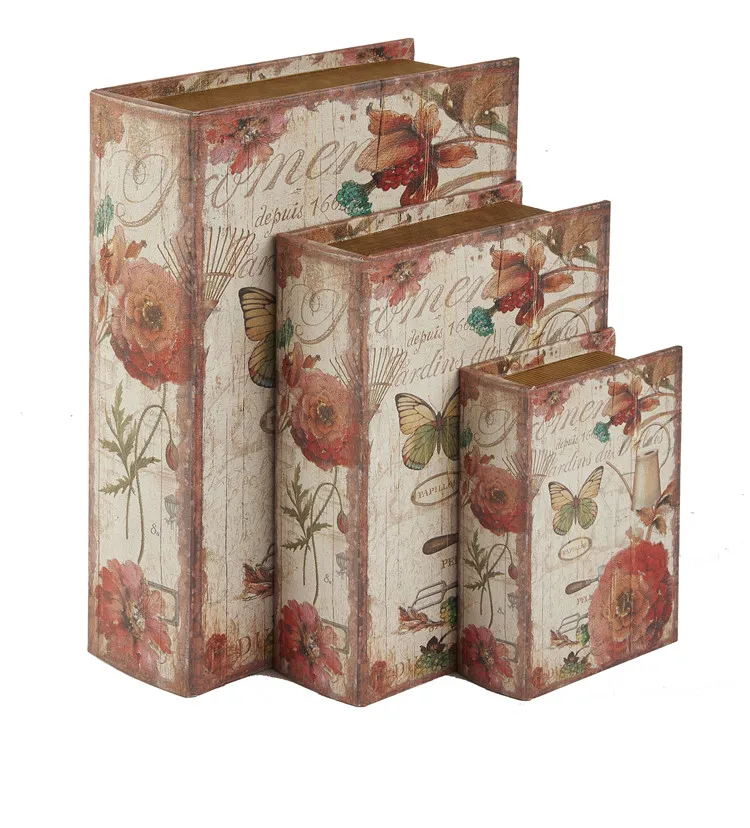 Decorative Faux Book Shaped Wooden Fake Book Box With Printing Buy